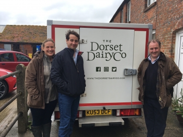 Simon Hoare with Dan and Alex from the Dorset Dairy Company