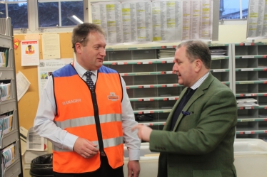 Simon Hoare MP at Blandford Forum Royal Mail Sorting Office